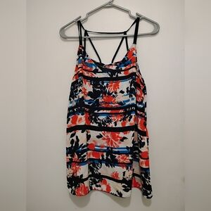 Simply Styled by Sears Floral Strappy Tank Top Size Large